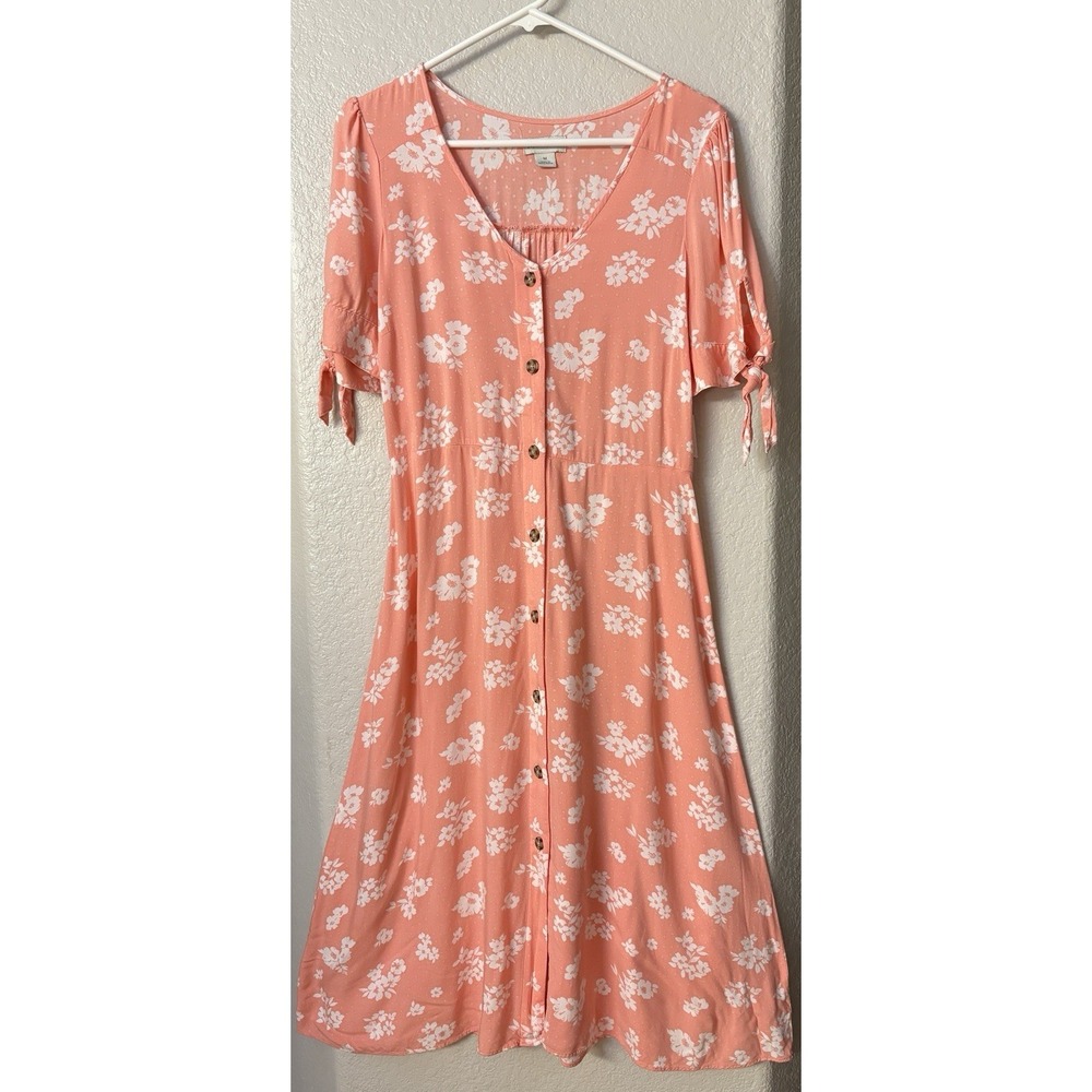 Payton & Parker Coral Floral Maxi Kentucky Derby Dress Sz M Cottagecore Romantic - Picture 2 of 14